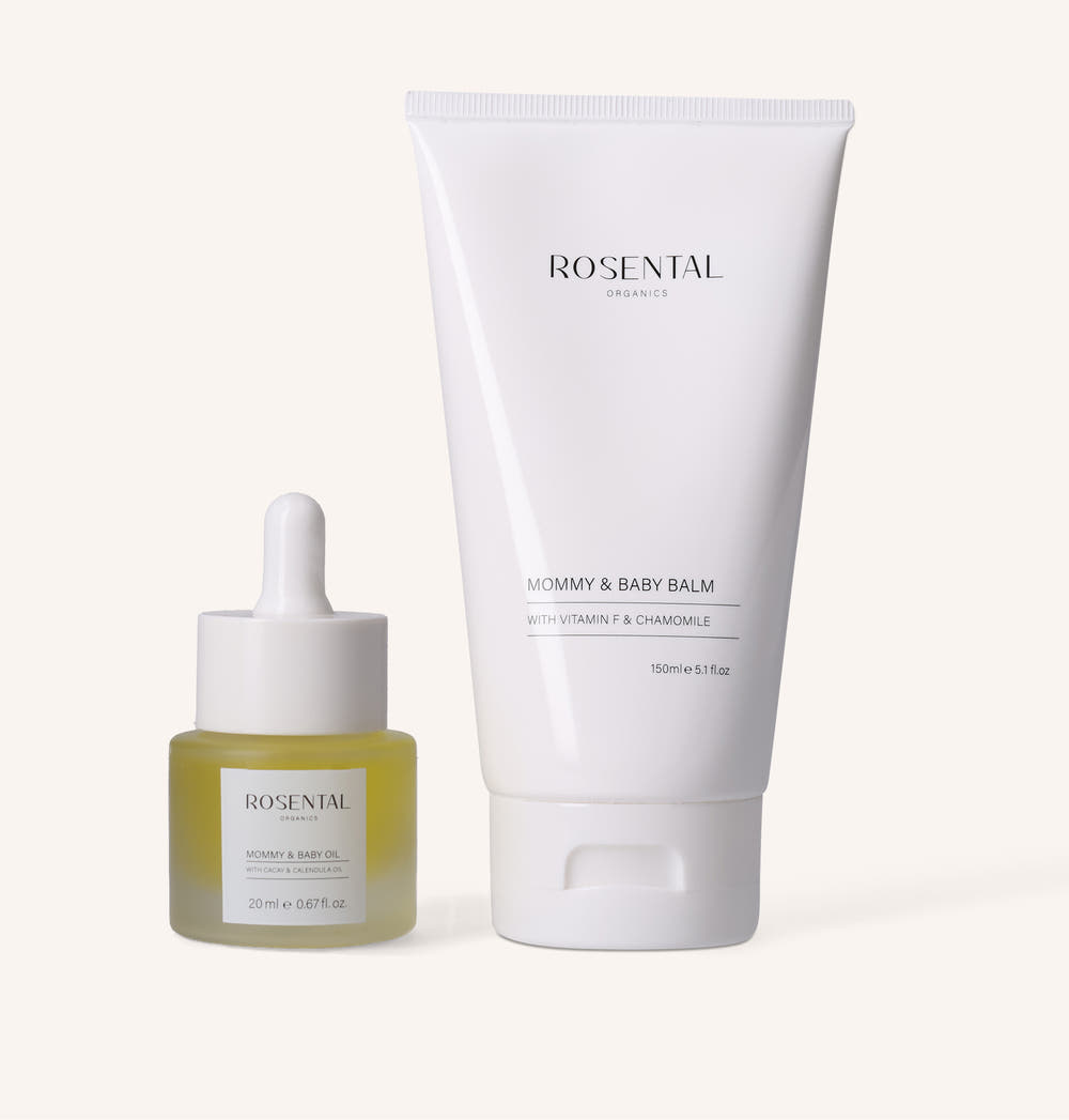 Rosental Organics Anti-Stretch-Marks Duo – Regenerating Balm & Oil for mommy & baby stretch mark care