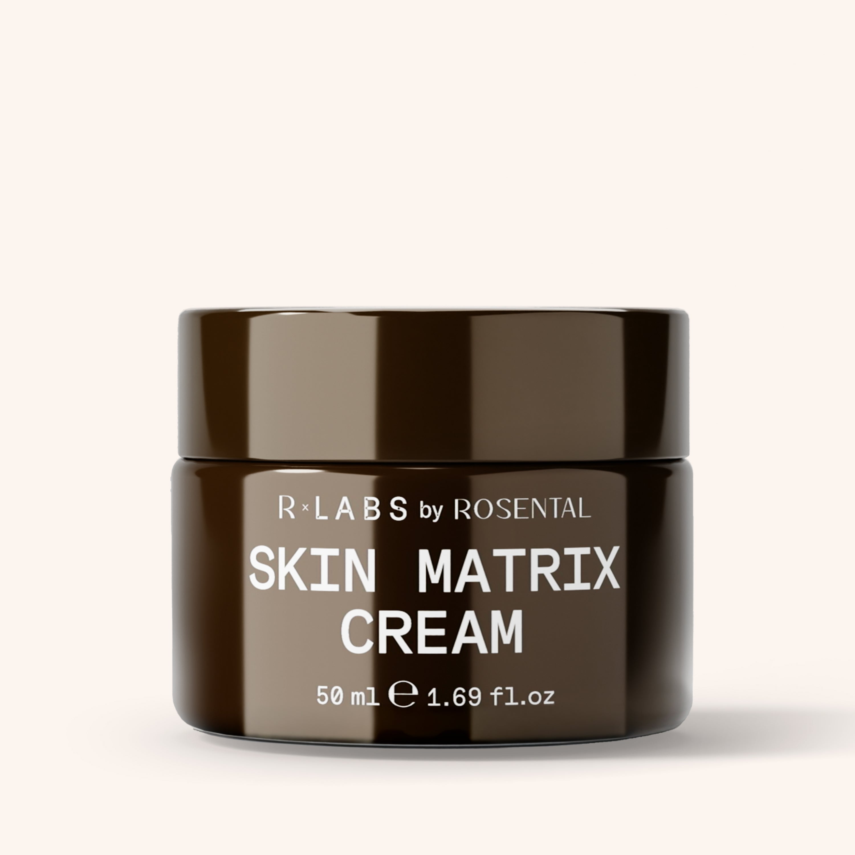 Tiegel der Skin Matrix Cream, Longevity-Gesichtspflege vor hellem Hintergrund